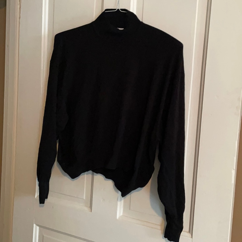zara cropped mock neck sweater